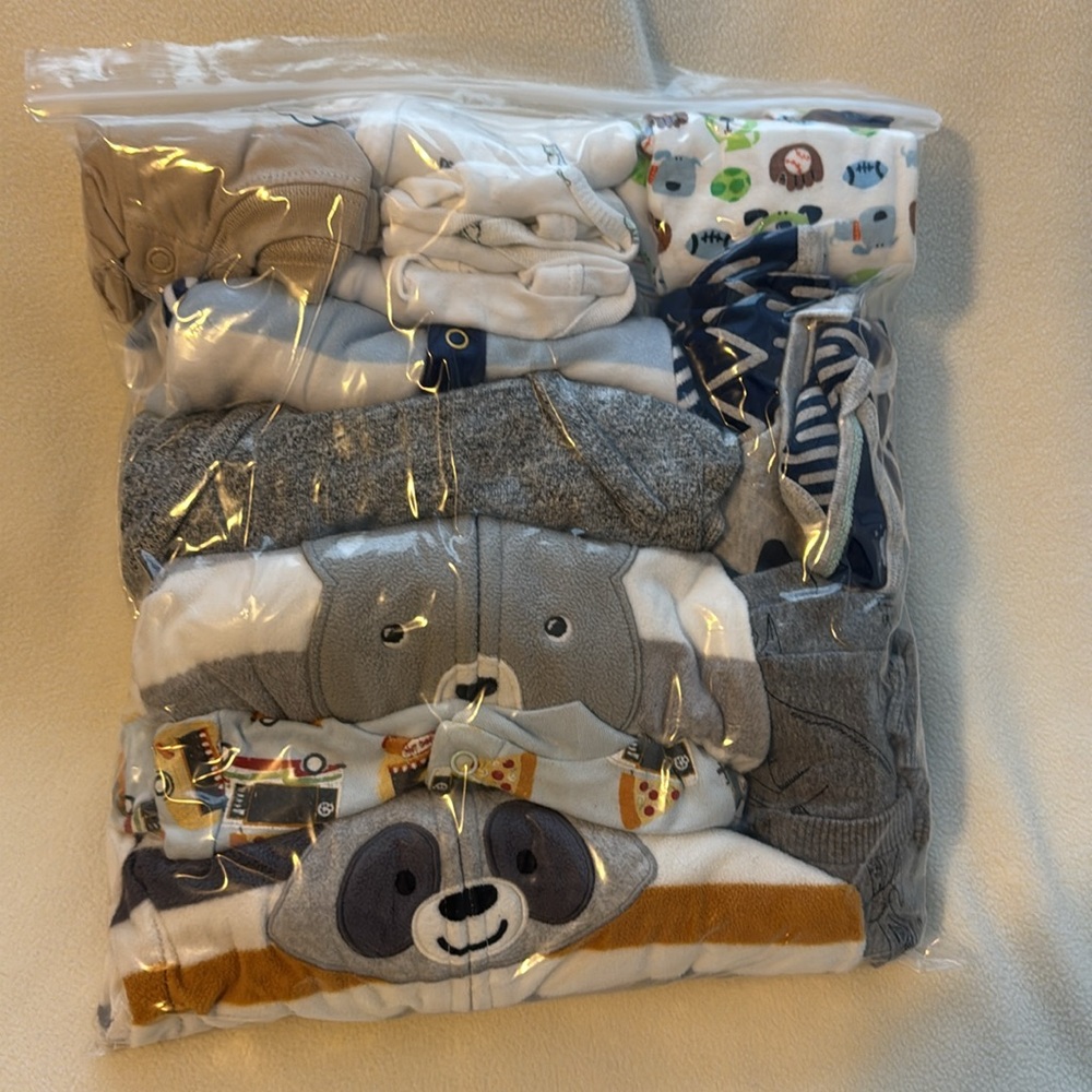 12 Count Baby Boy Rompers and Onesies 3-6m - Picture 12 of 12